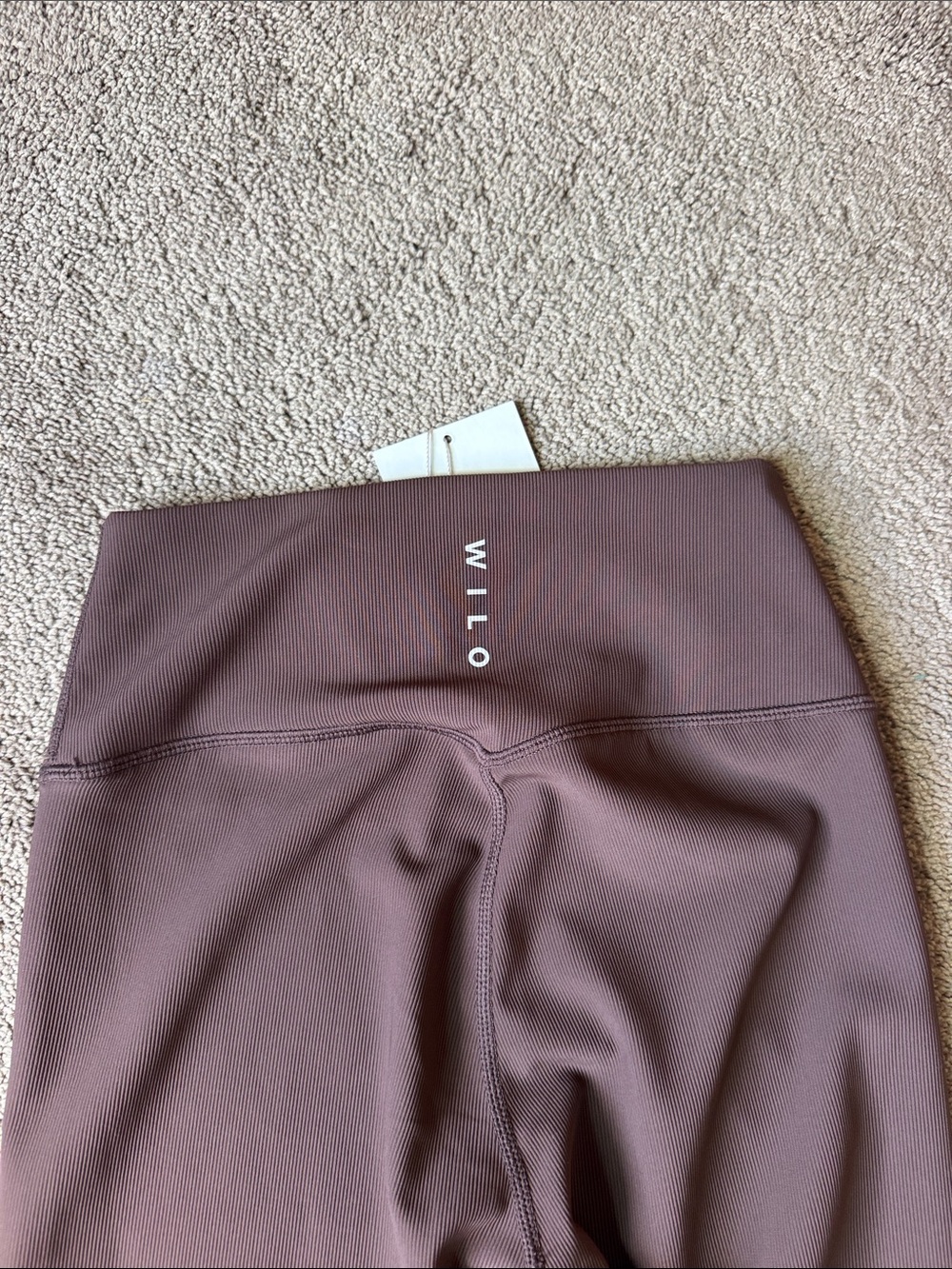 Wilo The Label Brown Ribbed High Rise Performance Leggings NWT SIZE S - Picture 7 of 7